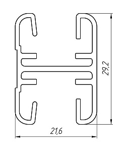 Aluminum profile for wardrobes AT-2679