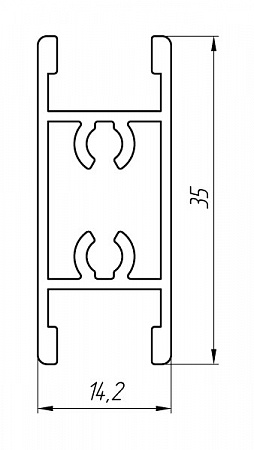 Алюминиевый профиль для дверей и офисных перегородок АТ-3032