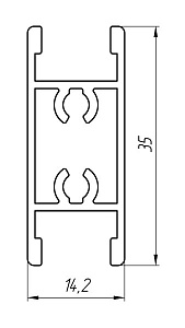 Алюминиевый профиль для дверей и офисных перегородок АТ-3032