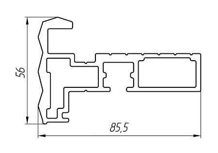 Aluminum profile for the manufacture of advertising modules AT-4504