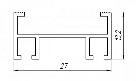 Алюминиевый профиль для систем антискольжения и грязезащиты АТ-3313
