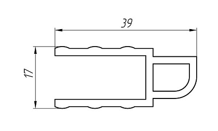 Aluminum profile for boats and boat masts AT-1214