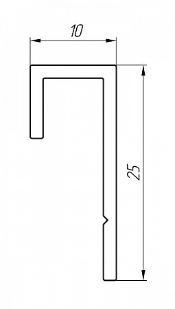 Алюминиевый профиль для окантовки и стыков АТ-2817