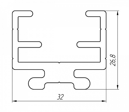 Алюминиевый профиль по индивидуальным чертежам заказчиков АТ-1263