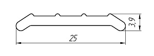 Алюминиевый профиль для порогов АТ-2527