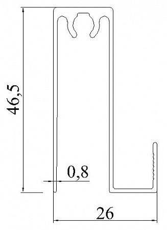 Aluminum profile for furniture AT-7653