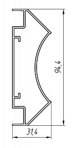 Алюминиевый профиль для дверей и офисных перегородок АТ-4394
