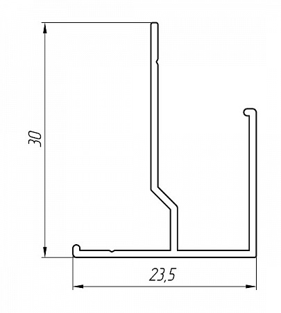 Aluminum profile for gypsum vinyl panels AT-4295
