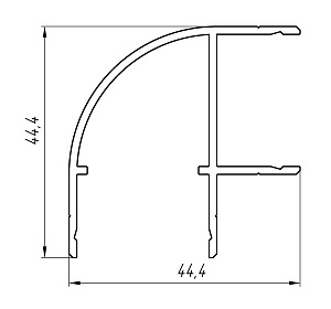 Алюминиевый профиль для окантовки и стыков АТ-3478