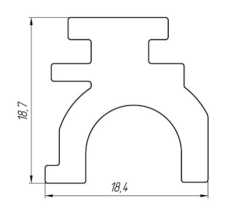 Aluminum profile for the manufacture of advertising modules AT-4465