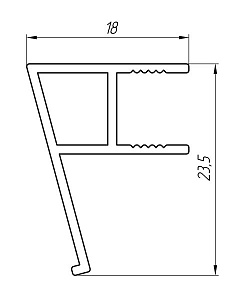 Aluminum profile for shower cabins AT-5538