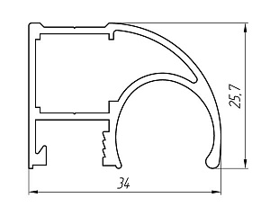 Алюминиевый профиль для шкафов-купе АТ-1014