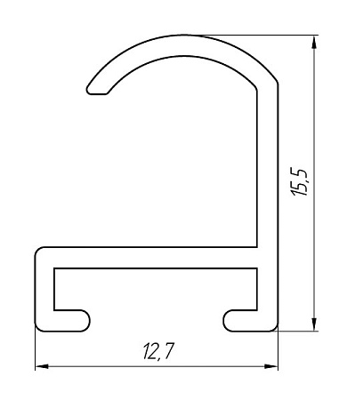 Aluminum profile for the manufacture of advertising modules AT-6017
