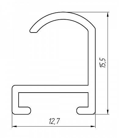 Aluminum profile for the manufacture of advertising modules AT-6017