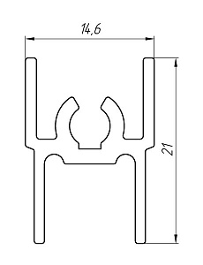 Алюминиевый профиль для шкафов-купе АТ-2897