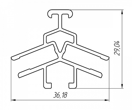 Алюминиевый профиль для строительства теплиц АТ-3261