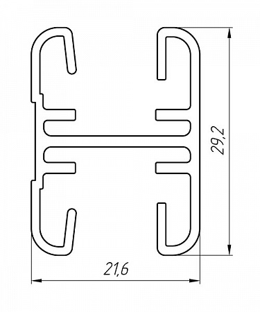 Aluminum profile for wardrobes AT-2679