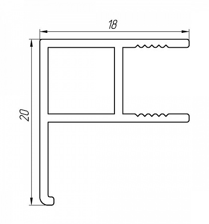 Aluminum profile for shower cabins AT-5472
