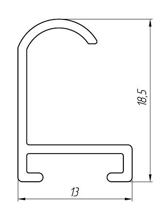 Aluminum profile for the manufacture of advertising modules AT-3513