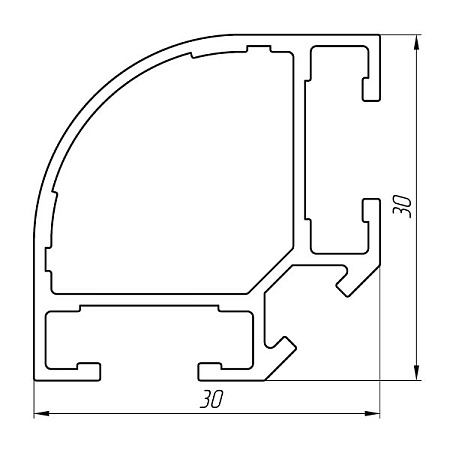 Aluminum profile for the manufacture of advertising modules AT-6750
