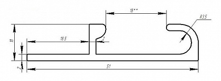 Алюминиевый профиль для строительства теплиц АТ-3462