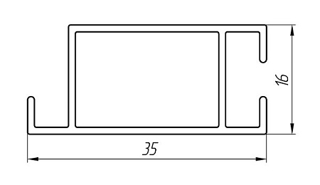 Aluminum profile for the manufacture of advertising modules AT-6702