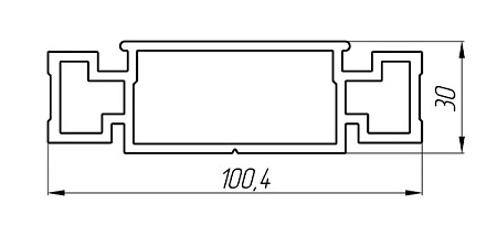 Aluminum profile for the manufacture of advertising modules AT-4466