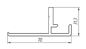 Алюминиевый профиль для дверей и офисных перегородок АТ-3028