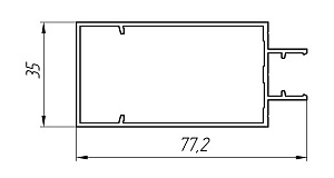 Алюминиевый профиль для дверей и офисных перегородок АТ-3080