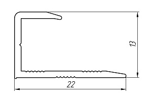 Алюминиевый профиль для окантовки и стыков АТ-2945