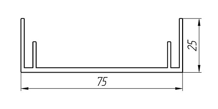 Aluminum profile for cable channels and light boxes AT-3439