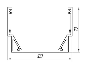 Aluminum profile for cable channels and light boxes AT-4802