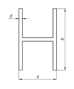 Aluminum I-beam (H-shaped profile) AT-1084