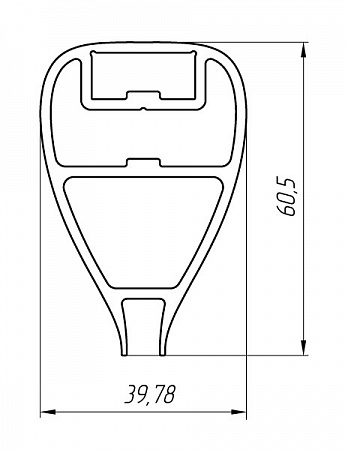 Aluminum profile for furniture AT-3840