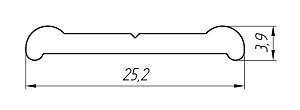 Aluminum profile for thresholds AT-2490