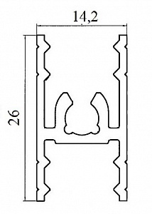 Алюминиевый профиль для шкафов-купе АТ-2206