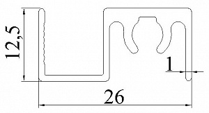 Алюминиевый профиль для мебели АТ-7652
