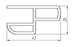 Aluminum profile for boats and boat masts AT-1346