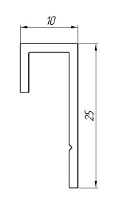Алюминиевый профиль для окантовки и стыков АТ-2817
