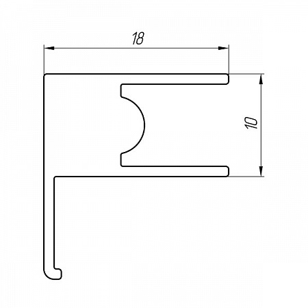 Aluminum profile for shower cabins AT-5469