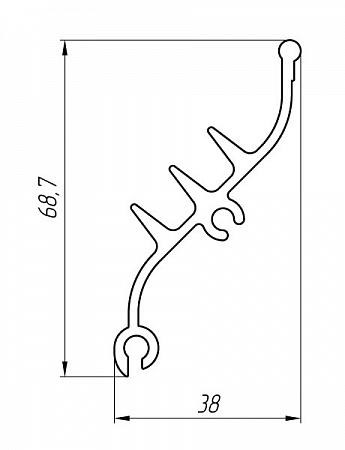 Aluminum profile for air conditioning and ventilation systems AT-1832